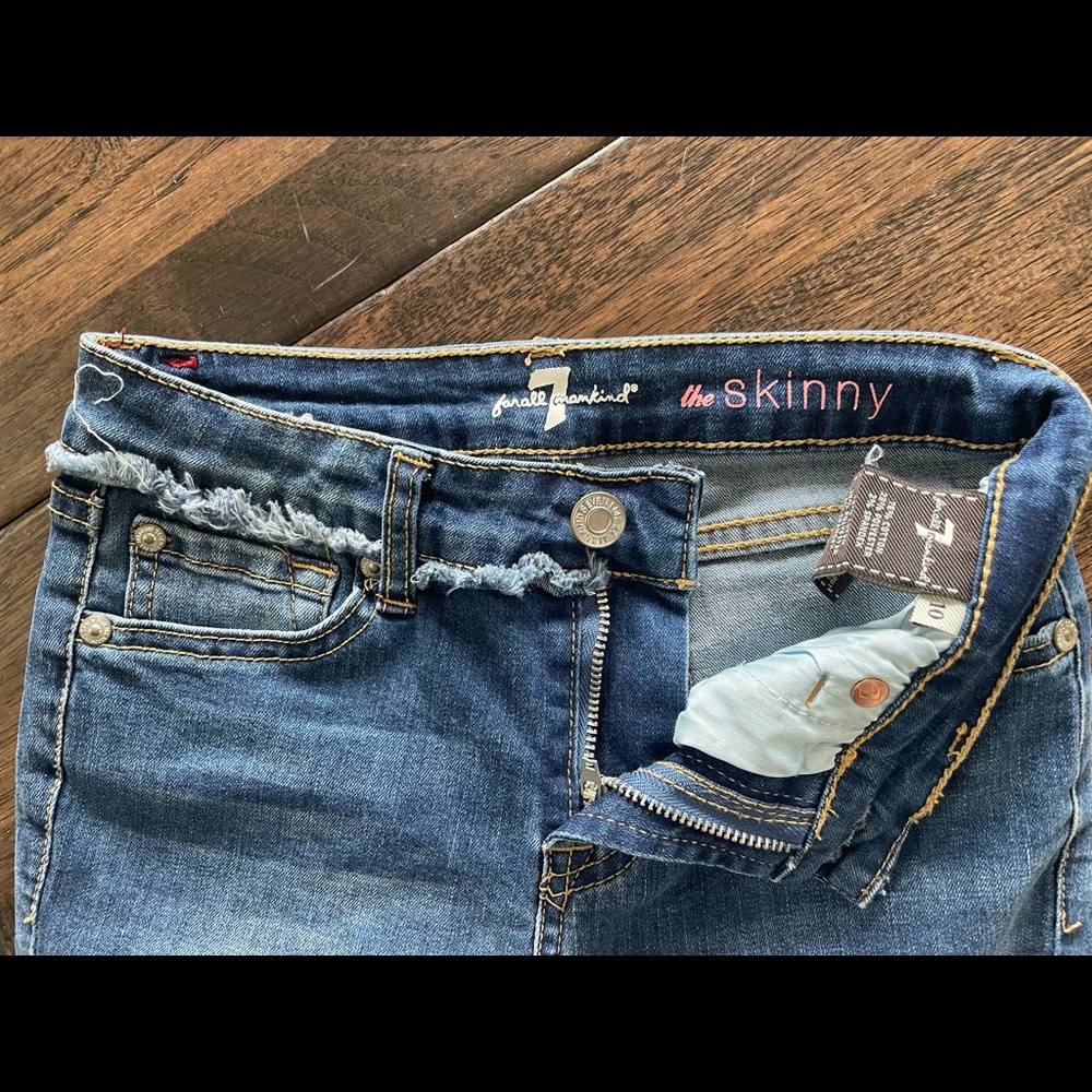 Girls 7 for all mankind skinny jeans
